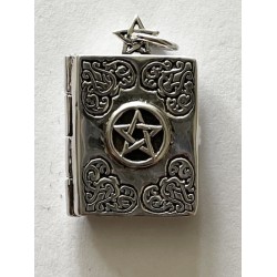 Pendant Silver Master Grimoire Pentagram Book Of Shadows 